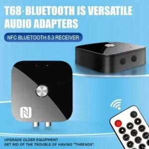 VIKEFON 블루투스 RCA 수신기 5.1 aptX HD 3.5mm 잭 Aux 무선 어댑터 음악 TV 차량용 오디오