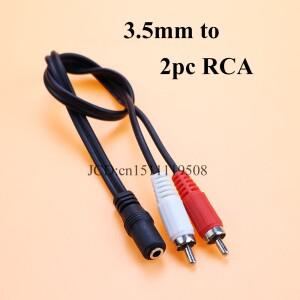 1PC 3.5mm 잭 Aux-2 RCA 오디오 케이블 스테레오 Y 분배기 AV 어댑터 DVD TV VCR 전화 스피커 용 코드 와