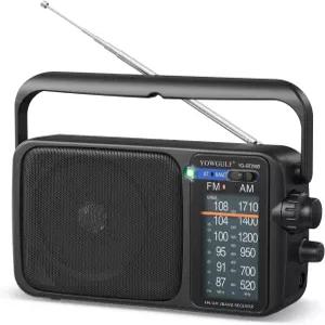 최고의 수신 기능을 갖춘 AM FM 라디오 블루투스 휴대용 트랜지스터 배터리 작동 또는 AC 전원 대형 다이얼