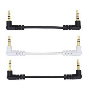 10cm 3.5mm AUX 짧은 케이블 남성 스테레오 오디오 90도 2 직각 3/4 극 골드 자동차