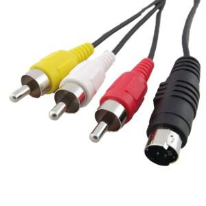 1pc 5피트 4핀 S-비디오 남성 3 RCA 플러그 AV 오디오 어댑터 커넥터 케이블(DVD PC TV용)