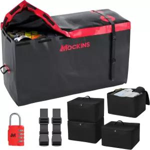 Mockins 15피트 트레일러 히치 카고 캐리어 백 4개의 포장 큐브 포함 48 x18 x31 방수 및 트럭 적재함