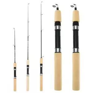 휴대용 미니 텔레스코픽 얼음 낚시대 60 80 100CM 탄소 섬유 강 잉어 낚싯대 겨울 태클 Pesca