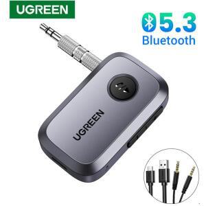 UGREEN 블루투스 오디오 리시버 자동차 어댑터, 무선 잭 마이크, 핸즈프리 5.3, 액세서리 스피커용, 3.5mm