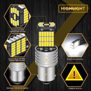 2PCS 1156 BA15S P21W S25 7506 LED 전구 높은 전력 45pcs 4014SMD 슈퍼 밝은 1200LM 자동차 반전 빛 흰색