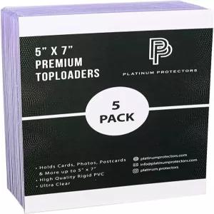 사진 문서 기념품 수집품을 위한 플래티넘 프로텍터 5인치 x 7인치 탑로더 5개 프리미엄 플라스틱 강체