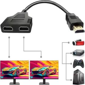 소르톨 HDMI 스플리터 케이블 남성 1080P에서 듀얼 여성 1~2방향 어댑터 HDTV LED LCD TV 미러는 동일한