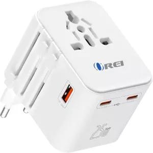 OREI 월드 트래블 플러그 어댑터 - USB 2개 + 범용 콘센트 1개 유럽 아시아 중국 일본 아프리카용 슬롯