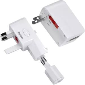 USB A 2개 포함 여행용 플러그 어댑터 유니버설 올인원 원 월드와이드 분리 및 휴대용 전원 변환기 AC 미국