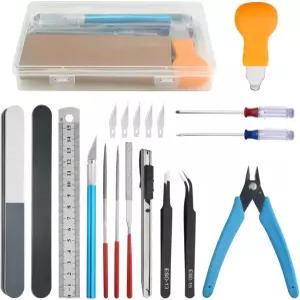 빅스톤 20PCS 모델 툴 키트 취미용 조립 도구 세트 건담 플라스틱 기본 조립·제작·수리·고정용