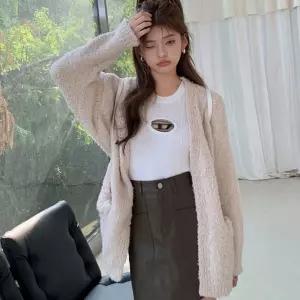 루즈핏 여성 가디건 부클 롱 카디건 여자 니트 가디건 [BRY55871]