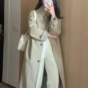 여성 트렌치코트 봄 가을 체크소매 클래식한 심플한 [BFE65576]