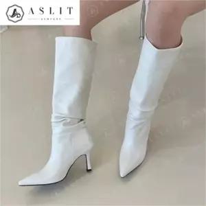 [애슬릿][애슬릿] 스틸레토 여성 심플 셔링 롱 부츠 힐 8cm (7629340A)