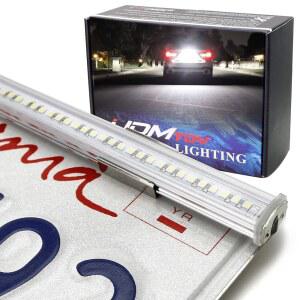 iJDMTOY 57-SMD 슈퍼 브라이트 12인치 풀 사이즈 LED 번호판 프레임 마운트 백업 후진등/주행등 바 키트, 자동차 트럭 SUV RV 호환, 범용 장착, 제논 화이트 6000K