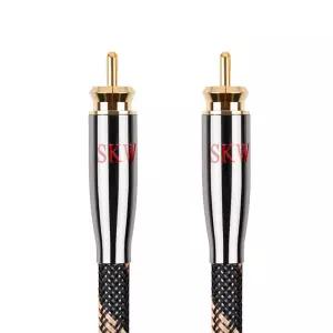 SKW 오디오파일 디지털 동축 케이블 3.2피트/1m SPDIF RCA 서브우퍼 듀얼 실드 초고순도 구리 폼-PE 유전체