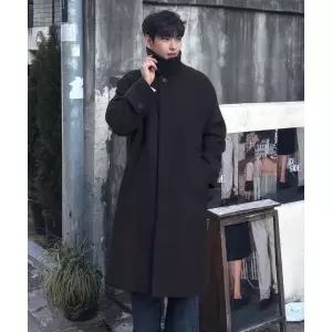마인드브릿지 ON울 혼방 발마칸 오버핏 롱 코트 - 2color