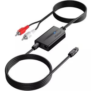 자동 출력 192KHz SPDIF-RCA 컨버터 6FT/180M 디지털-아날로그 오디오 내장 앰프 0.7m 케이블 플러그 앤