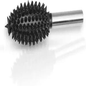 ToolTrek 극세 평탄 화염 로터리 버 1/4인치 샤프트 매우 거친 입도 - Bosch Foredom Milwaukee 공구용