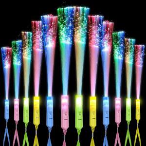 36PCS 광섬유 완드 글로우 LED 조명 3가지 모델의 어두운 파티 용품 생일 선호 결혼식을 위한 벌크