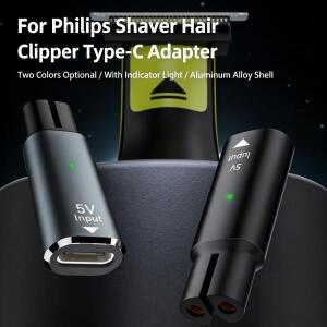 필립스 원 블레이드 QP4530 QP1924 QP2724 QP2834용 5V 1.5A 타입-C 면도기 어댑터 충전 컨버터 표시등 포