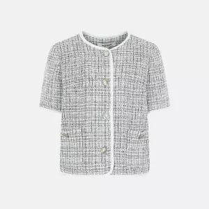 [원래가329,000원] 나이스클랍 배색 브레이드 반팔 자켓 N242MWJ418