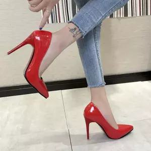 패션 여자 스틸레토 에나멜 구두 킬힐 슈즈 신상 신발