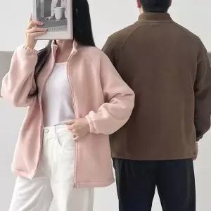 [하프클럽/골피아]본켈 남녀 캠크루 양털 후리스 집업 자켓