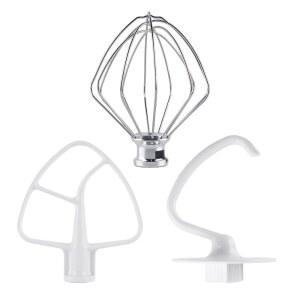 KitchenAid 틸트 헤드 키트 부착물 블레이드 패들 코팅 스틸 믹서용 후크 K45DH 도우 K45WW 액세서리 스탠드 3피스 스테인리스 와이어 스크레 K45B 플랫