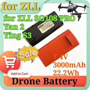 7.4V 3.0Ah 교체용 리튬이온 드론 배터리 (ZLL SG108 PRO Yan 2 Ying S3 RC 쿼드콥터용) LED 전원 표시등