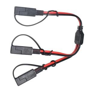 SAE 분배기 어댑터 14AWG DC 전원 자동차 커넥터 케이블 Y 1-2 익스텐션 리치 커버 포함