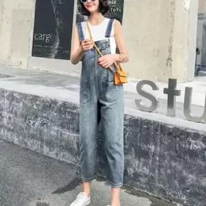 여성 봄 가을 데님 캐주얼 멜빵 청바지 점프수트 바지