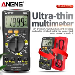 ANENG 초박형 수납함 계량기 전문 디지털 멀티미터 자동 전압계 AC DC 220V 저항 핸드 홀드 테스터 SZ08