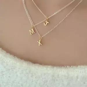 (925 Silver) Combi initial necklace