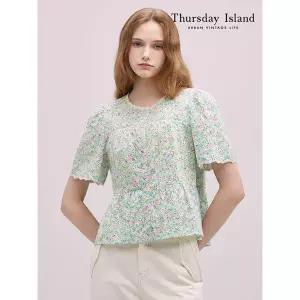 써스데이아일랜드 Thursday Island 플라워 자수 블라우스 T244MBL238W