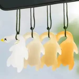 UV 포토크로믹 로스트 덕 키체인 동물 펜던트 가방 배낭 자동차 야외 햇빛에 반응하는 색상 변화 선물