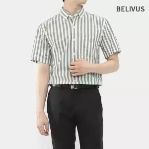 빌리버스 남자 반팔 셔츠 스트라이프 카라 여름 남방 BBI048