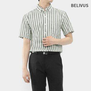 빌리버스 남자 반팔 셔츠 스트라이프 카라 여름 남방 BBI048