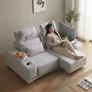 에보니아 루엔 모션 슬라이딩 리클라이너 쇼파 3인용 아쿠아스웨이드텍스 기본형 (콘솔박스 선택)