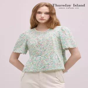 써스데이아일랜드 THURSDAYISLAND 플라워 자수 블라우스T244MBL238W 425993