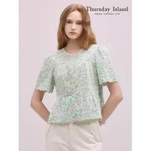 써스데이아일랜드 THURSDAYISLAND 플라워 자수 블라우스T244MBL238W 417945