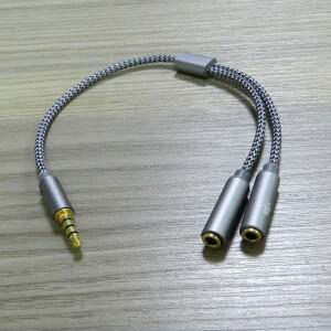 3.5mm 오디오 분배기 이어폰 연장 케이블 잭 1 남성 2 여성 마이크 Y AUX 헤드셋 어댑터