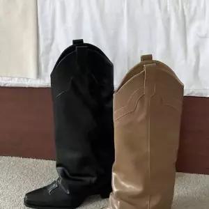웨스턴 하이힐 스웨이드 뾰족코 통넓은 롱부츠 슬라우치 워머 여...