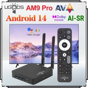 암로직 S905X5-J 유고스 AM9 프로 TV 박스 안드로이드 14.0 미디어 플레이어 LPDDR5 AI-SR 지원 4K HDR WiF