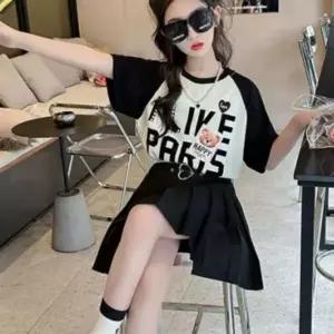 상하의 치마 여아 아동상하복세트 반팔 방송댄스 세트 등원룩 주니어
