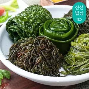 청정완도 염장 해초 3팩 미역줄기 300g / 톳 250g / 꼬시래기 250g