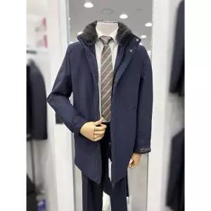 [트루젠]남성 겨울 머스카렛 카라 탈부착 캐시미어 울 혼방 덕다운 숏 하프 체스터 코트 2컬러 9390_JK