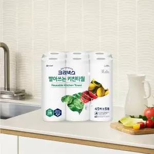 크리넥스 빨아쓰는 키친타월 화이트 45매 6롤, 1개
