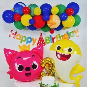 스마일파티 핑크퐁 아기상어풍선 생일파티세트