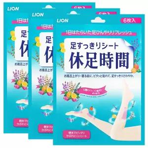 일본 발바닥 붙이는 파스 6매입 x 3개 휴족시간 발 종아리 다리 쿨링 수액 시트 피로 평발 풋패치 마사지