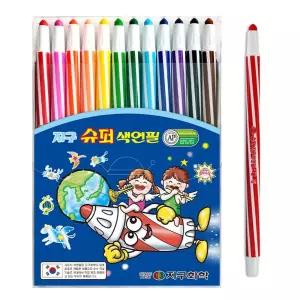 (12색) 슈퍼 색연필/부드러운/고급/컬러링북/세트/그리기/셋트/그림/놀이/그림용/다용도/드로잉/디자인